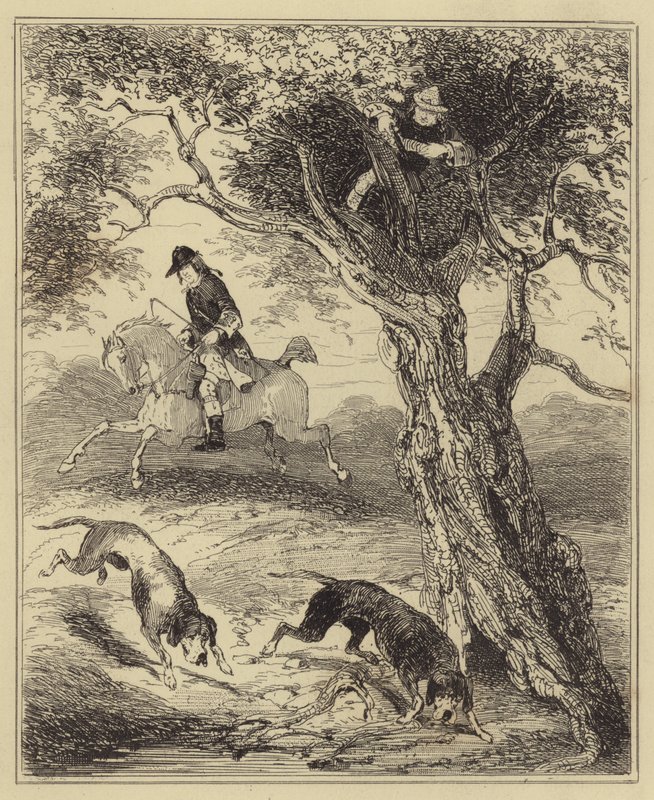 Dick Turpin Hunted by Bloodhounds by Hablot Knight Browne