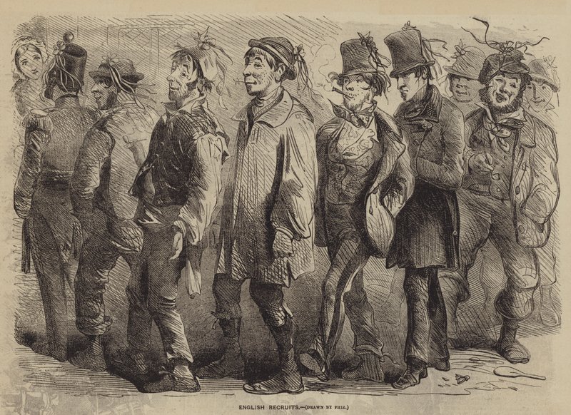 English Recruits by Hablot Knight Browne
