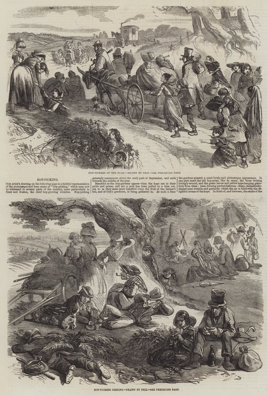 Hop Picking by Hablot Knight Browne