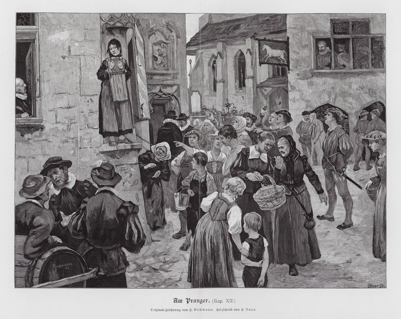 Woman in the pillory by Hans Bachmann