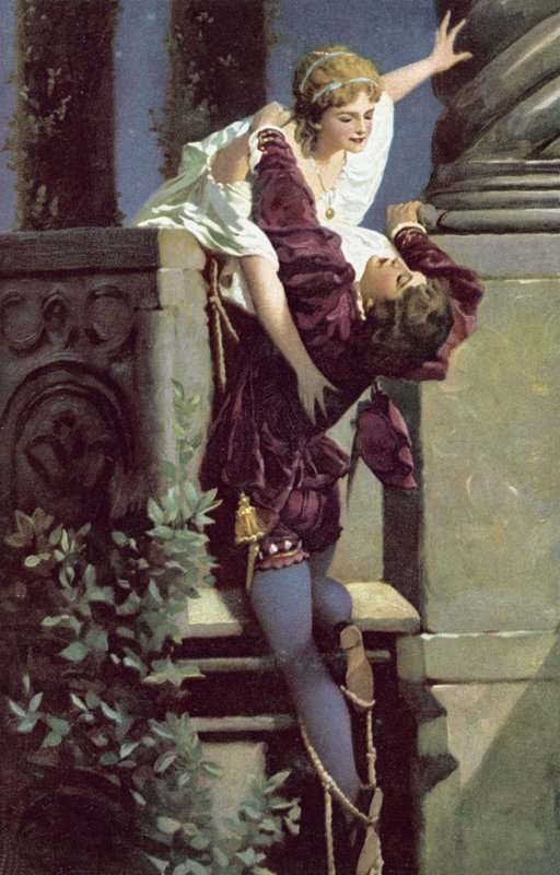 Balcony Scene, Romeo and Juliet by Hans Makart