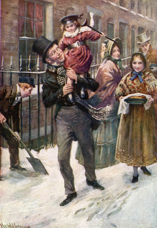 Bob Cratchit and Tiny Tim by Harold Copping