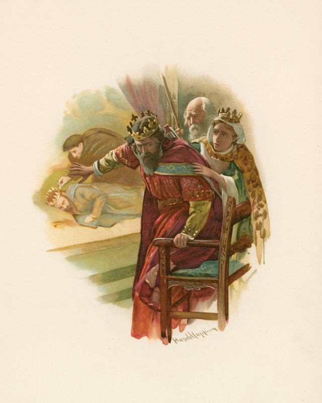 Hamlet - The Play Scene by Harold Copping