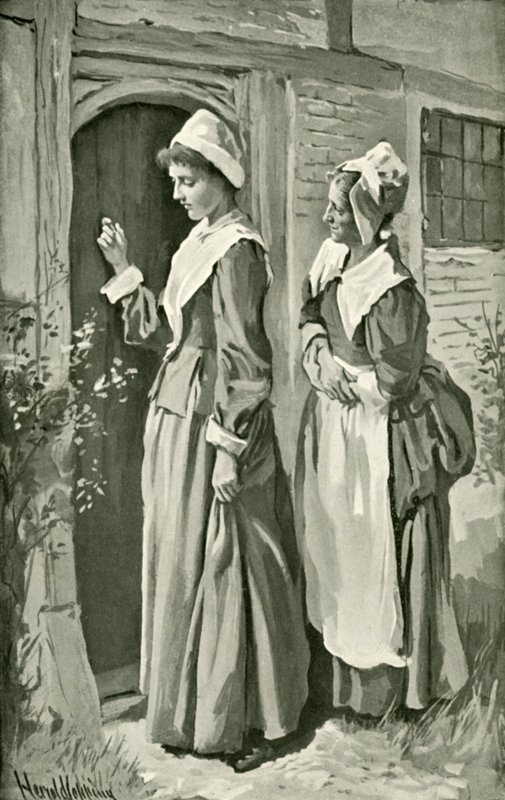 Mercy and Timorous Call on Christiana by Harold Copping