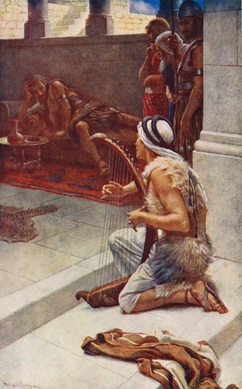 Old Testament: David the Musician by Harold Copping