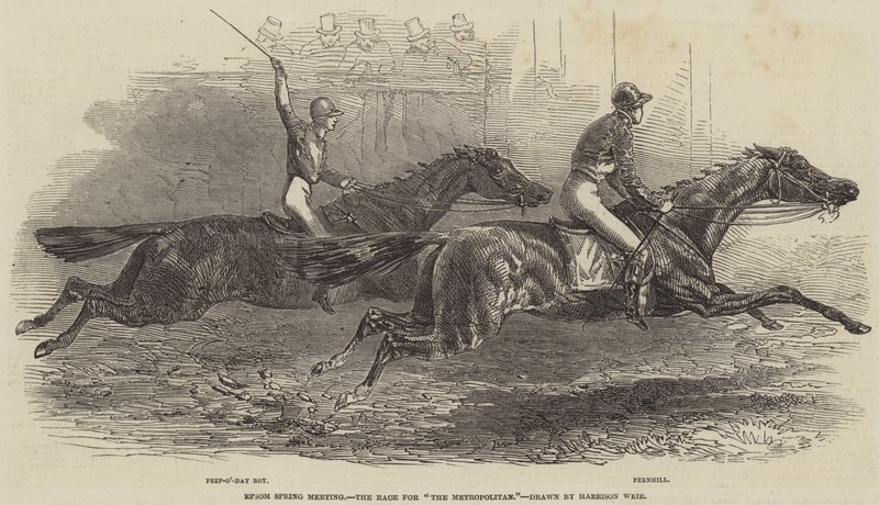 Epsom Spring Meeting, the Race for The Metropolitan by Harrison William Weir