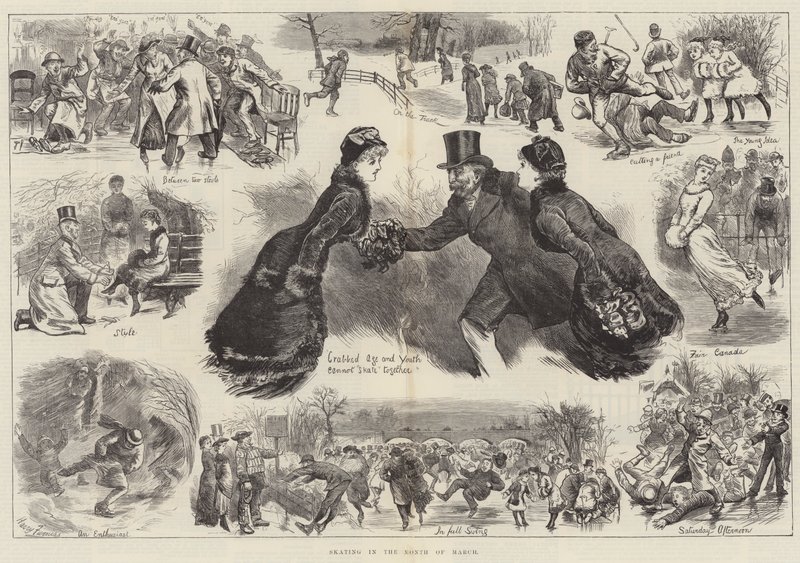 Skating in the Month of March by Harry Furniss