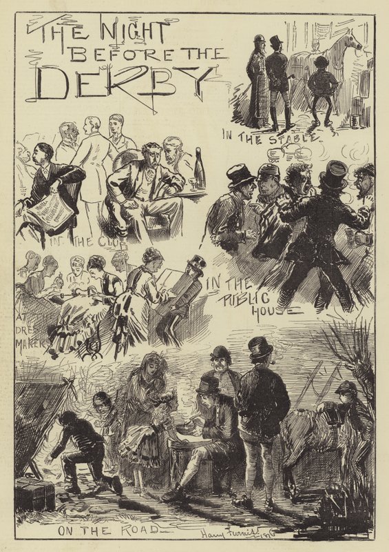 The Night before the Derby by Harry Furniss