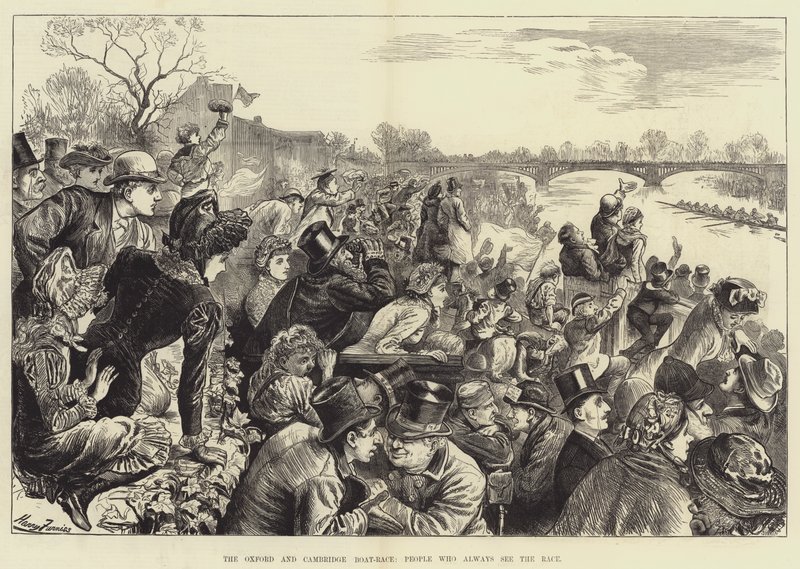 The Oxford and Cambridge Boat-Race, People Who Always See the Race by Harry Furniss