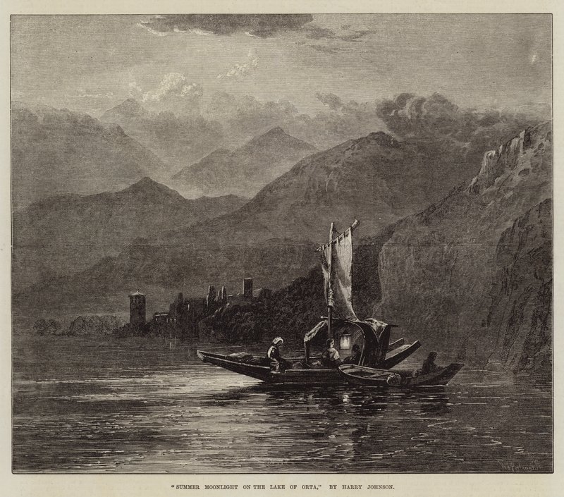 Summer Moonlight on the Lake of Orta by Harry John Johnson