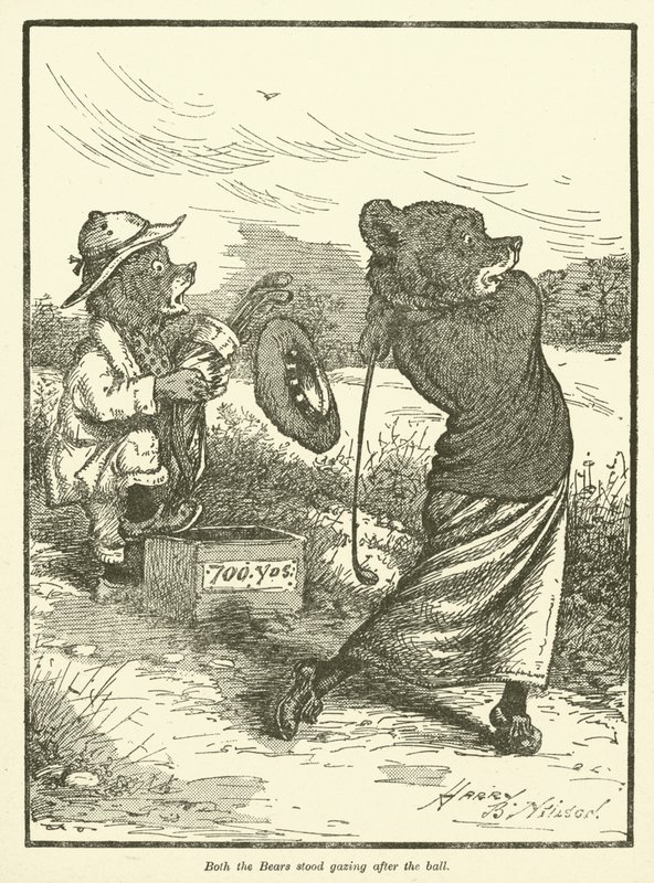Bears playing golf by Harry B Neilson