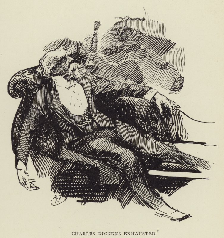 Charles Dickens Exhausted by Harry Furniss