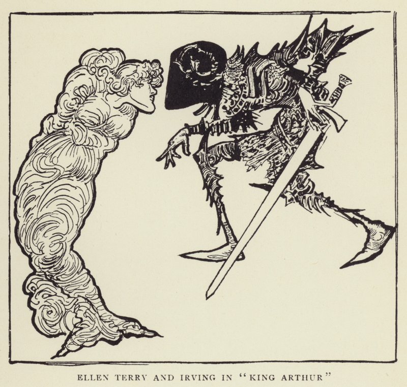 Ellen Terry and Irving in King Arthur by Harry Furniss