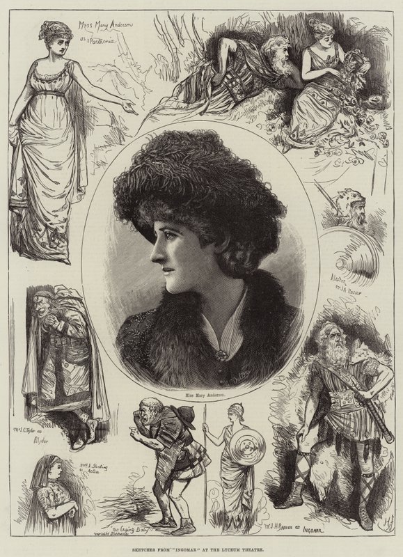 Sketches from Ingomar at the Lyceum Theatre by Harry Furniss