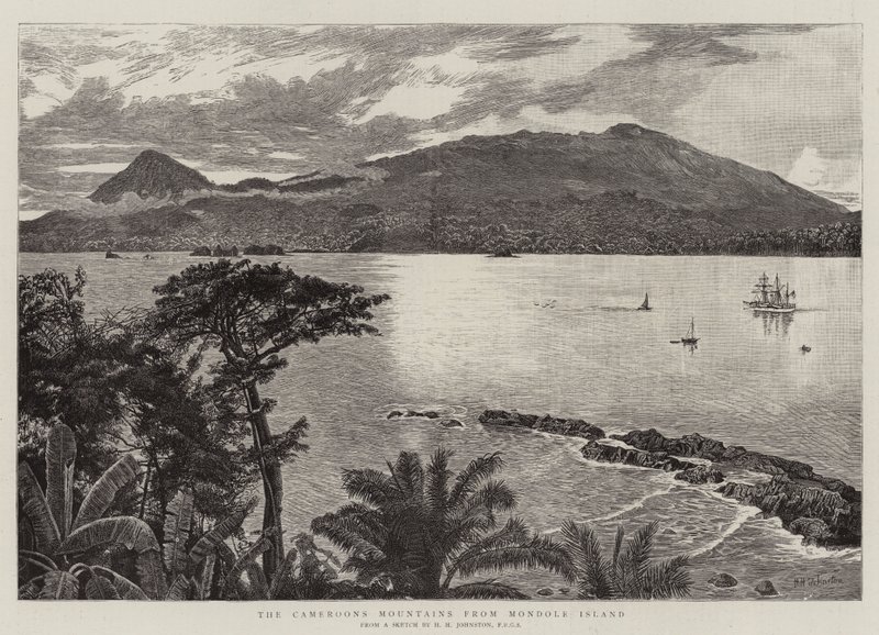 The Cameroons Mountains from Mondole Island by Harry Hamilton Johnston