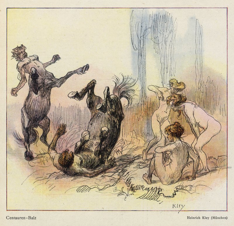 Centaurs Courtship Display by Heinrich Kley