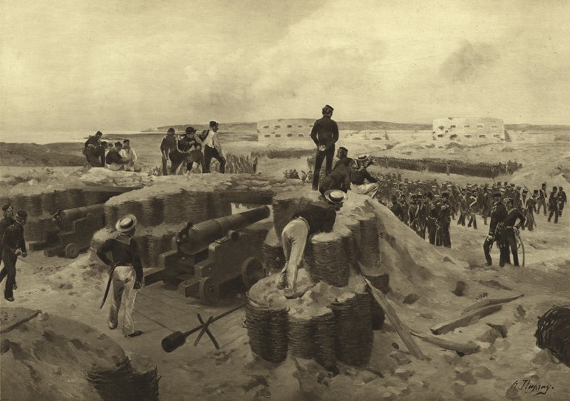 Battle of Bomarsund, 1854 by Henri Louis Dupray