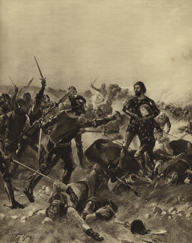 Battle of Poitiers, 1356 (engraving) by Henri Louis Dupray