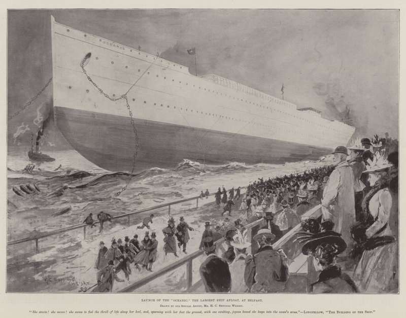 Launch of the Oceanic, the Largest Ship Afloat, at Belfast by Henry Charles Seppings Wright