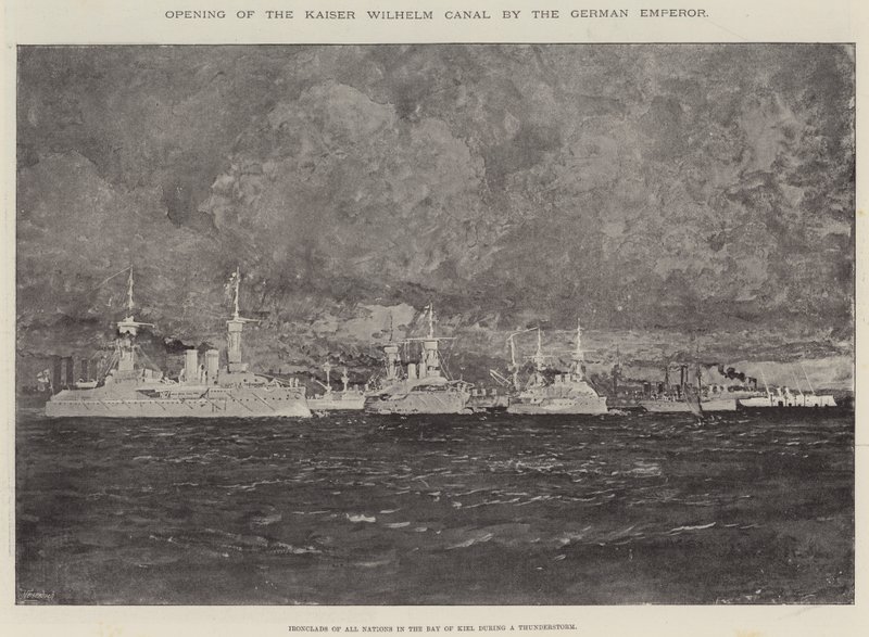 Opening of the Kaiser Wilhelm Canal by the German Emperor by Henry Charles Seppings Wright