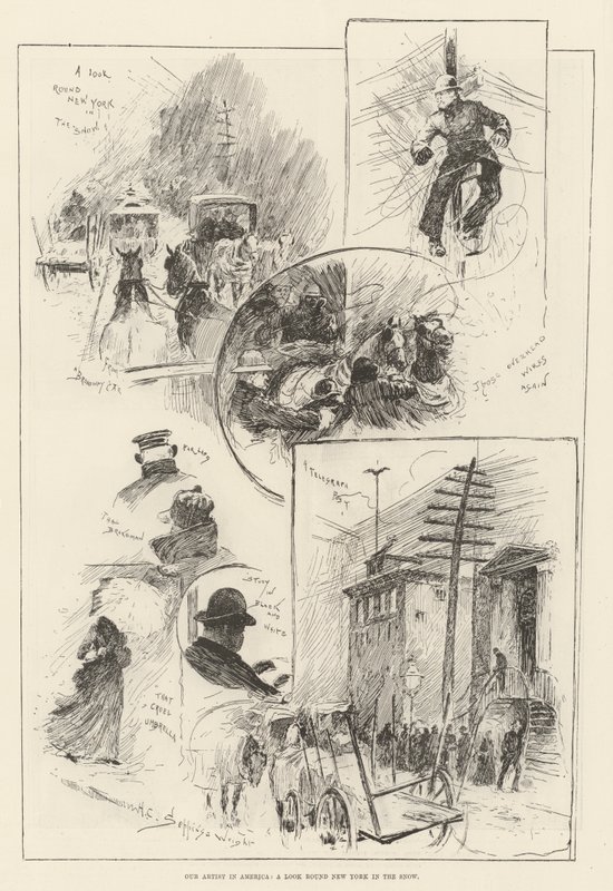 Our Artist in America, a Look round New York in the Snow by Henry Charles Seppings Wright