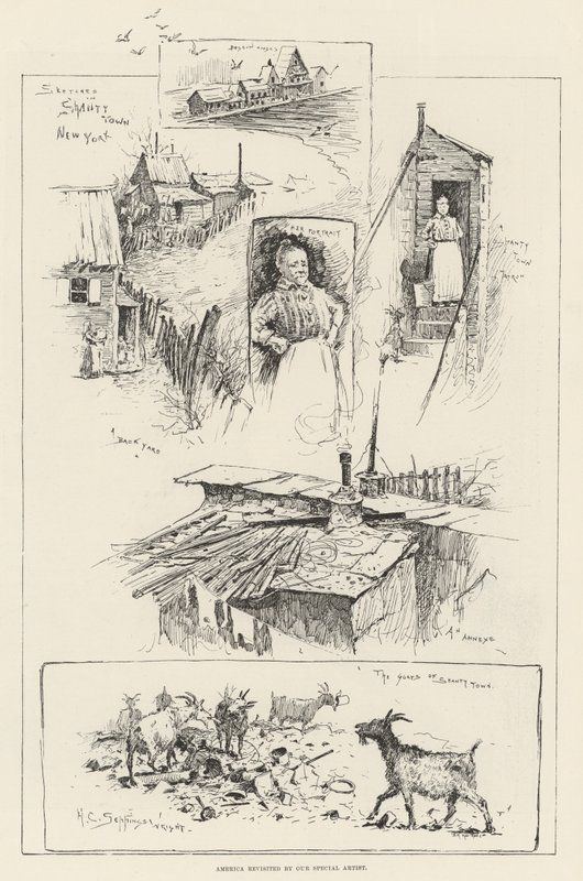 Sketches in Shanty Town, New York by Henry Charles Seppings Wright