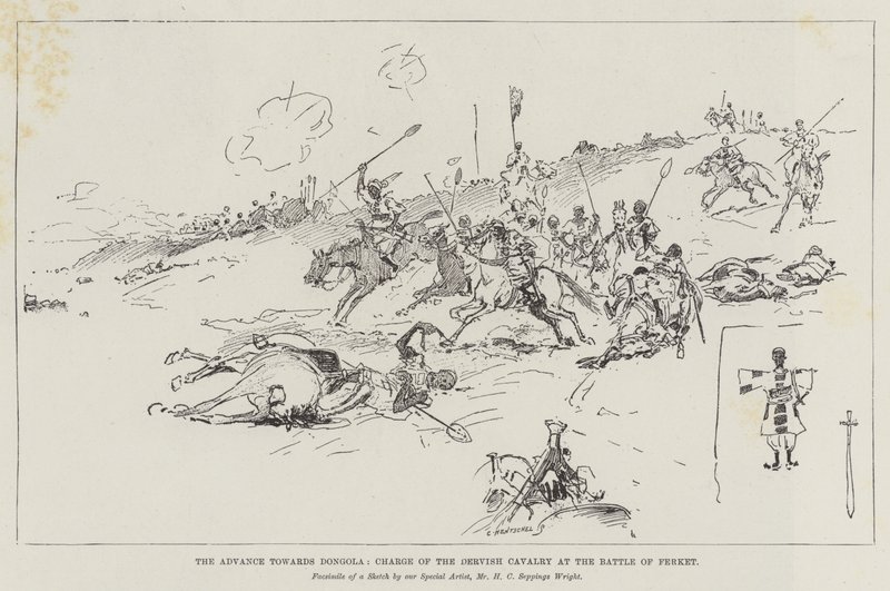 The Advance towards Dongola, Charge of the Dervish Cavalry at the Battle of Ferket by Henry Charles Seppings Wright