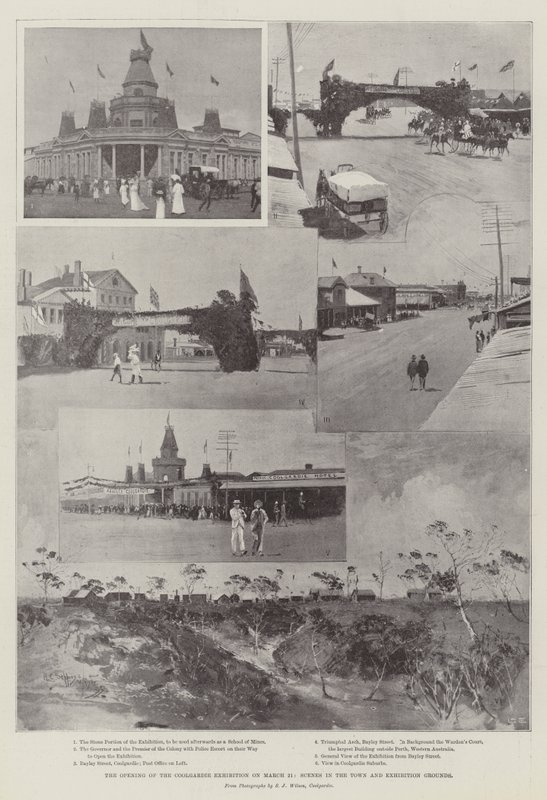 The Opening of the Coolgardie Exhibition on 21 March, Scenes in the Town and Exhibition Grounds by Henry Charles Seppings Wright