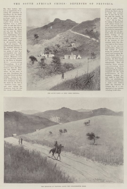 The South African Crisis, Defences of Pretoria by Henry Charles Seppings Wright