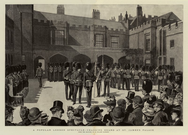 A Popular London Spectacle, Changing Guard at St James