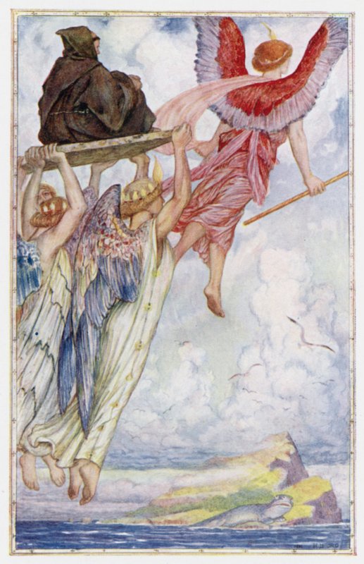 Raphael and the Angels Carry St Senan to the Island by Henry Justice Ford