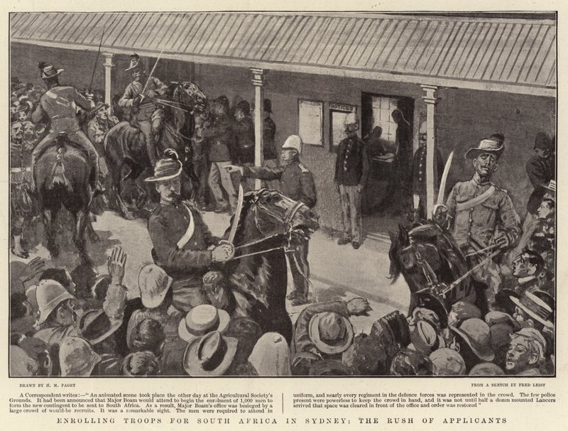 Enrolling Troops for South Africa in Sydney, the Rush of Applicants by Henry Marriott Paget