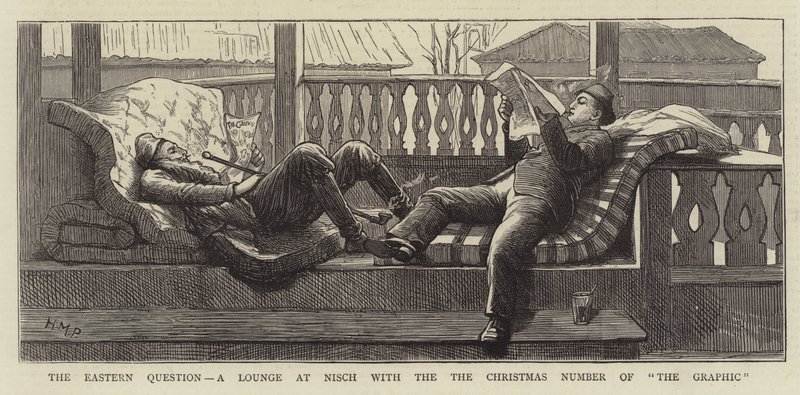 The Eastern Question, a Lounge at Nisch with the Christmas Number of The Graphic by Henry Marriott Paget