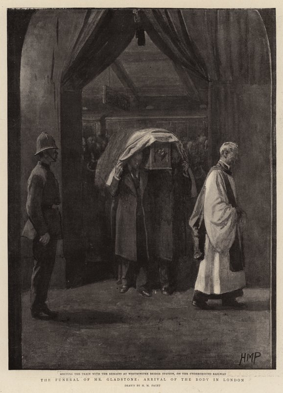 The Funeral of Mr Gladstone, the Arrival of the Body in London by Henry Marriott Paget