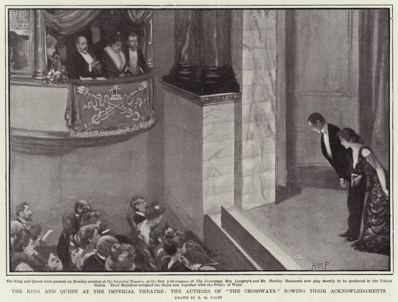 The King and Queen at the Imperial Theatre, the Authors of The Crossways bowing their Acknowledgments by Henry Marriott Paget
