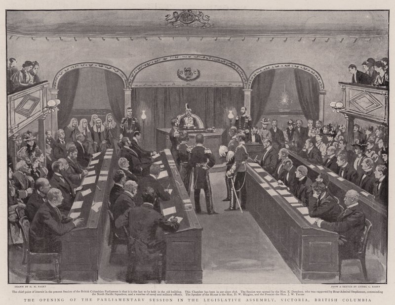 The Opening of the Parliamentary Session in the Legislative Assembly, Victoria, British Columbia by Henry Marriott Paget