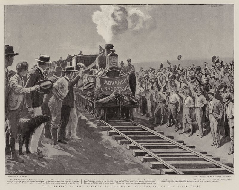 The Opening of the Railway to Buluwayo, the Arrival of the First Train by Henry Marriott Paget