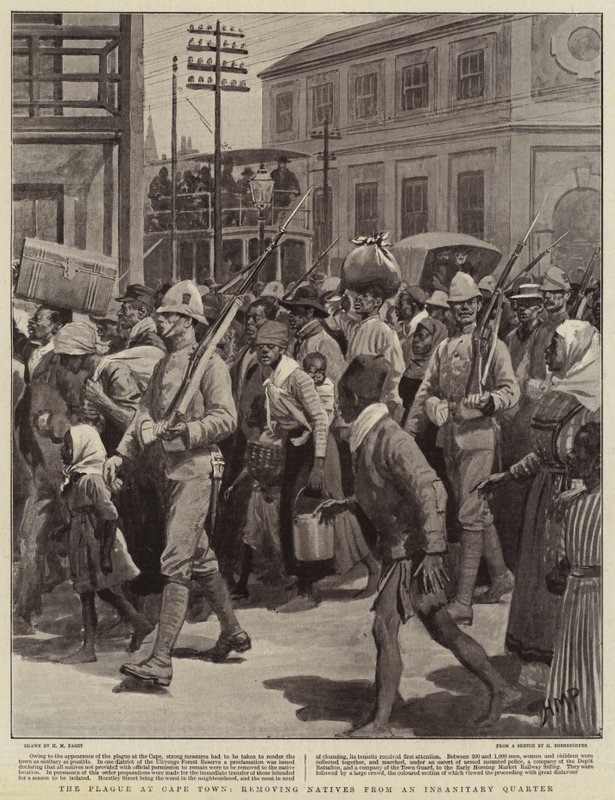The Plague at Cape Town, removing Natives from an Insanitary Quarter by Henry Marriott Paget
