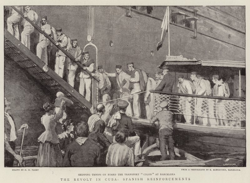 The Revolt in Cuba, Spanish Reinforcements by Henry Marriott Paget