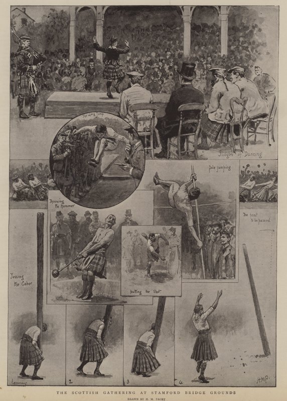 The Scottish Gathering at Stamford Bridge Grounds by Henry Marriott Paget