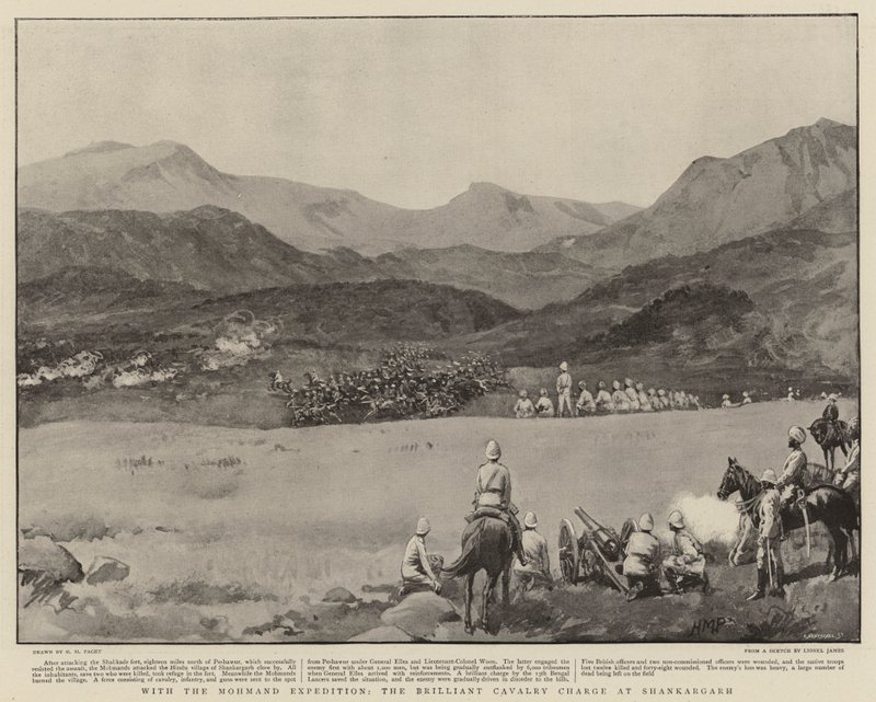 With the Mohmand Expedition, the Brilliant Cavalry Charge at Shankargarh by Henry Marriott Paget