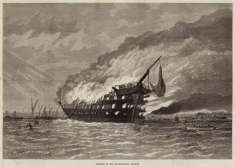 Burning of the Training-Ship Goliath by Henry Spernon Tozer