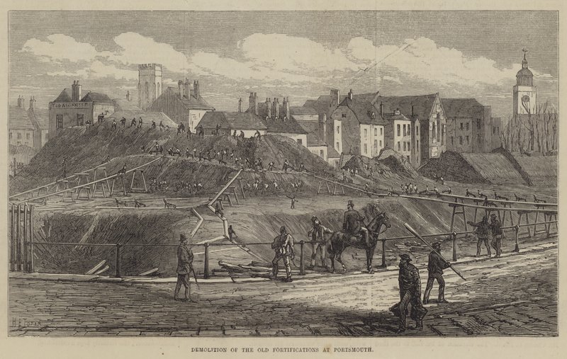 Demolition of the Old Fortifications at Portsmouth by Henry Spernon Tozer
