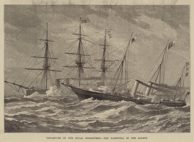 Departure of the Royal Midshipmen, the Farewell in the Solent by Henry Spernon Tozer