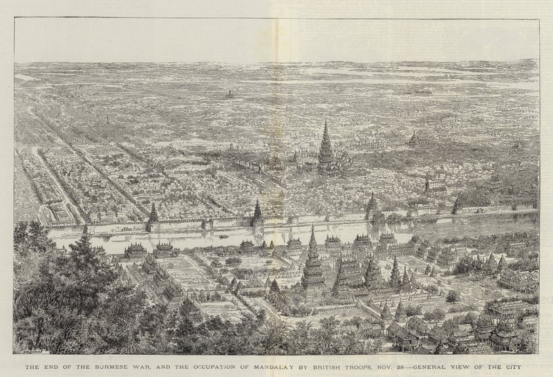 The End of the Burmese War, and the Occupation of Mandalay by British Troops, General View of the City by Henry William Brewer