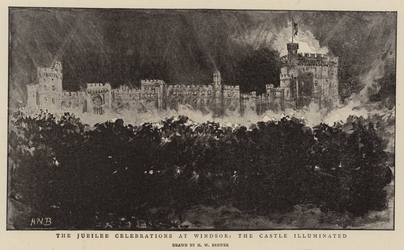 The Jubilee Celebrations at Windsor, the Castle Illuminated by Henry William Brewer