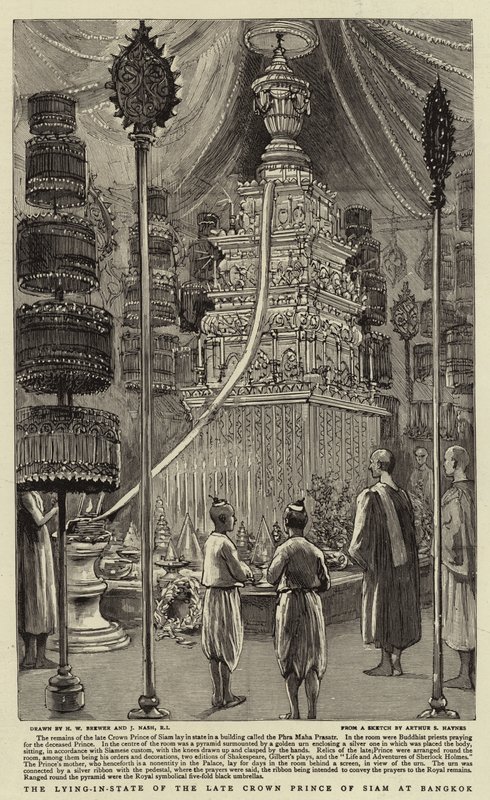 The Lying-in-State of the Late Crown Prince of Siam at Bangkok by Henry William Brewer