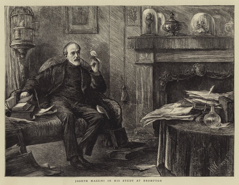 Joseph Mazzini in his Study at Brompton by Henry Woods