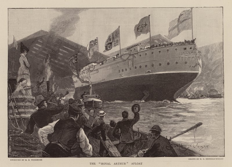 HMS Royal Arthur Afloat by Henry Charles Seppings Wright