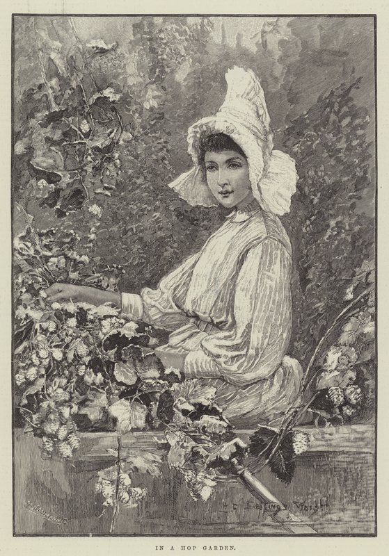 In a Hop Garden by Henry Charles Seppings Wright